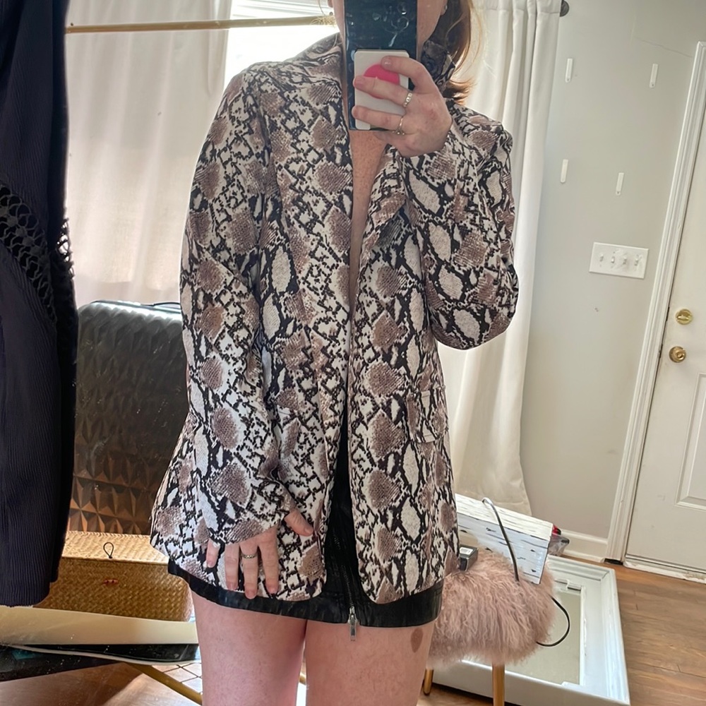 Snakeskin Brown, Black, & White Blazer
